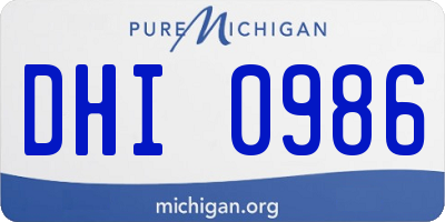 MI license plate DHI0986