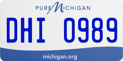 MI license plate DHI0989