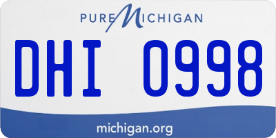 MI license plate DHI0998