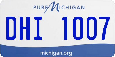 MI license plate DHI1007