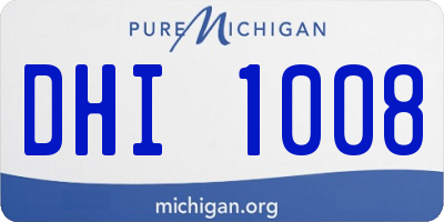 MI license plate DHI1008