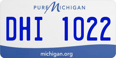 MI license plate DHI1022