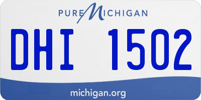 MI license plate DHI1502