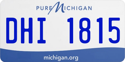 MI license plate DHI1815