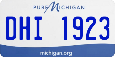 MI license plate DHI1923