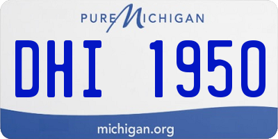 MI license plate DHI1950