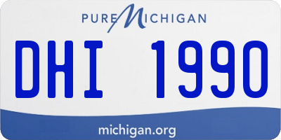 MI license plate DHI1990