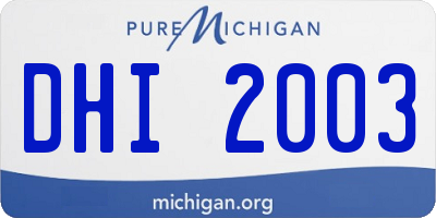 MI license plate DHI2003