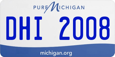 MI license plate DHI2008