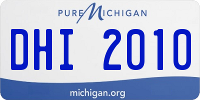 MI license plate DHI2010