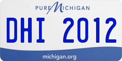 MI license plate DHI2012
