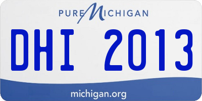 MI license plate DHI2013