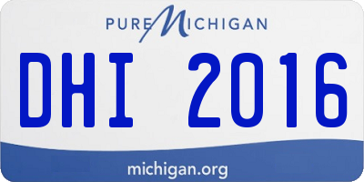 MI license plate DHI2016