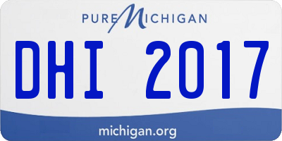 MI license plate DHI2017