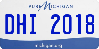 MI license plate DHI2018