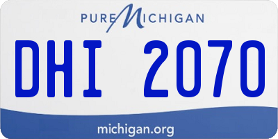 MI license plate DHI2070