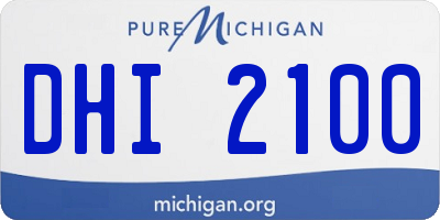 MI license plate DHI2100