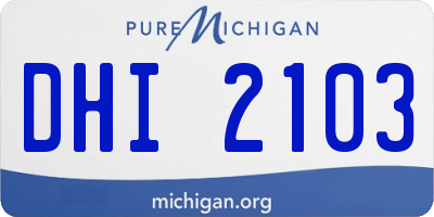 MI license plate DHI2103