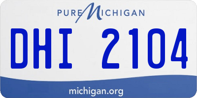 MI license plate DHI2104