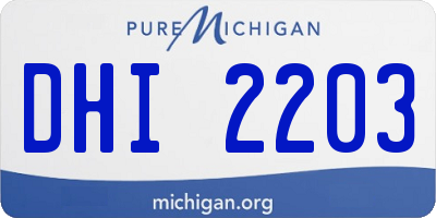 MI license plate DHI2203