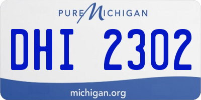 MI license plate DHI2302