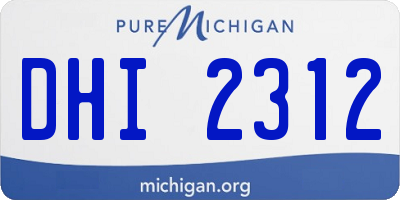 MI license plate DHI2312