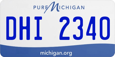 MI license plate DHI2340