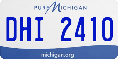 MI license plate DHI2410