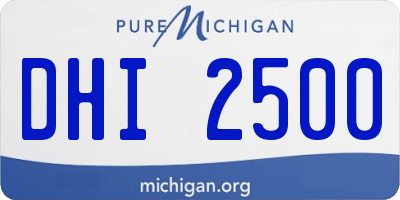 MI license plate DHI2500