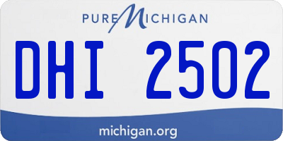 MI license plate DHI2502