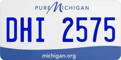 MI license plate DHI2575