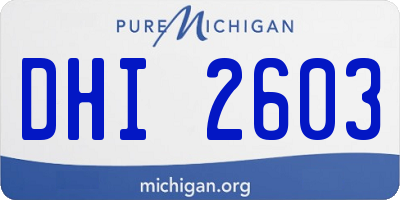 MI license plate DHI2603