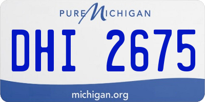 MI license plate DHI2675