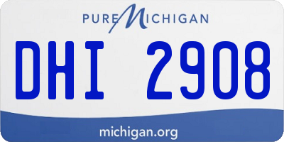 MI license plate DHI2908