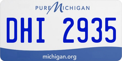 MI license plate DHI2935
