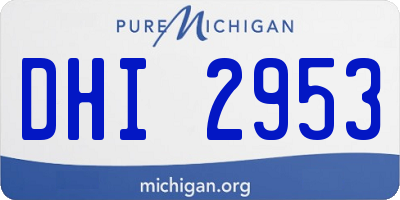 MI license plate DHI2953