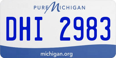 MI license plate DHI2983