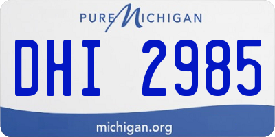 MI license plate DHI2985