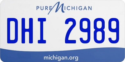 MI license plate DHI2989