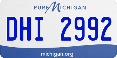 MI license plate DHI2992