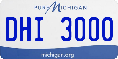 MI license plate DHI3000