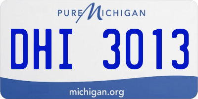 MI license plate DHI3013