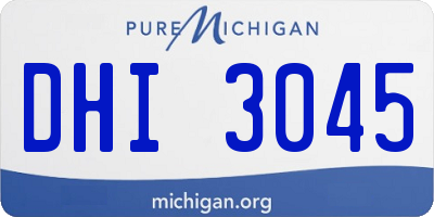 MI license plate DHI3045