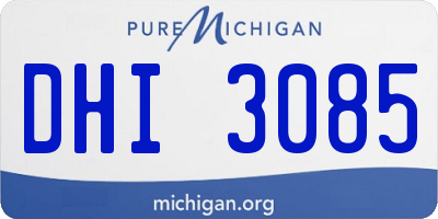 MI license plate DHI3085