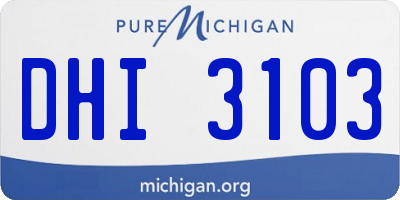 MI license plate DHI3103