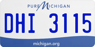 MI license plate DHI3115