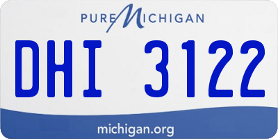 MI license plate DHI3122