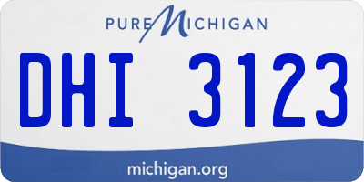 MI license plate DHI3123