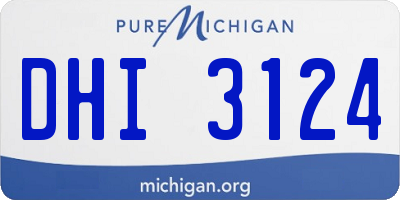 MI license plate DHI3124