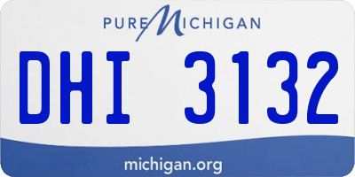 MI license plate DHI3132